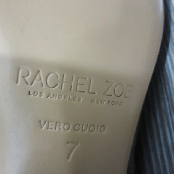 Rachel Zoe Olive Army Green Suede Embroidered Boots Block Heel 7 Boho Paisley - Picture 12 of 16